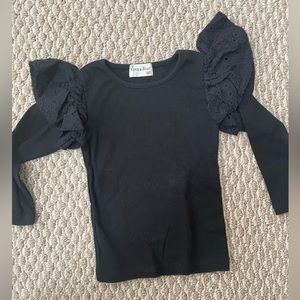 Designer black eyelet girls top
